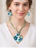 Fashion Flower Print Necklace and Earrings Set Fashion Flower Print Necklace and Earrings Set